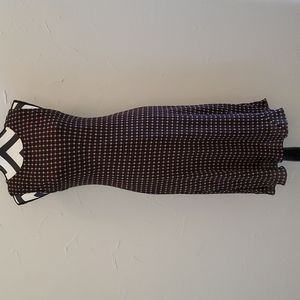 Petite Sophisticate Black, Red & Cream Silk Lined Sleeveless Dress 10